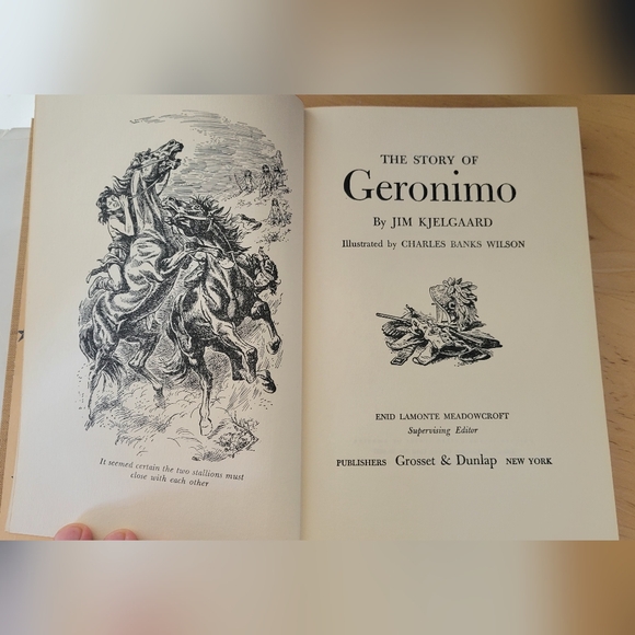 VTG THE STORY OF GERONIMO BY JIM KJELGAARD SIGNATURE BOOK HARDBACK With DJ 1958 - Picture 6 of 14